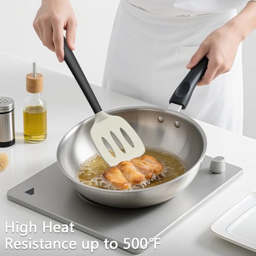 3 Pack Silicone Spatula Set (BeigeBlack)