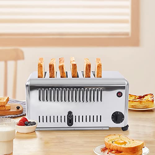 Commercial Toaster 6 Slices Stainless Steel Pop