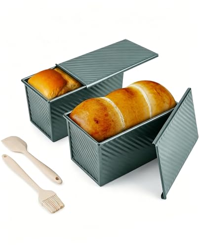 2 Pack 1 LB Pullman Loaf Pan with Lid (Sage Green / 2*1LB)