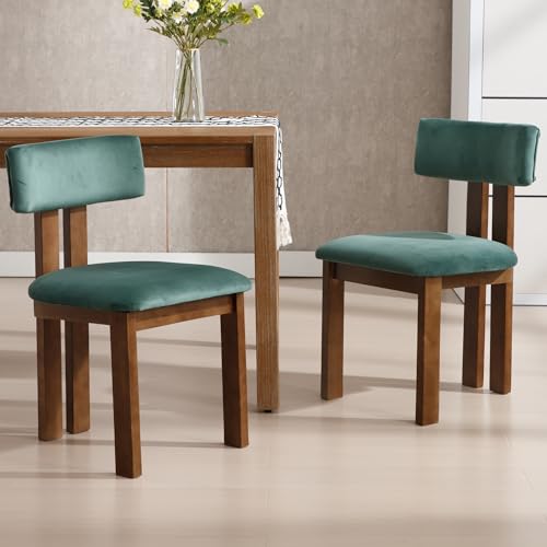 Dining Chairs Set of 4 Velvet Diner Chairs Modern Wood Chairs for Kitchen and Dining Room (4 Count)