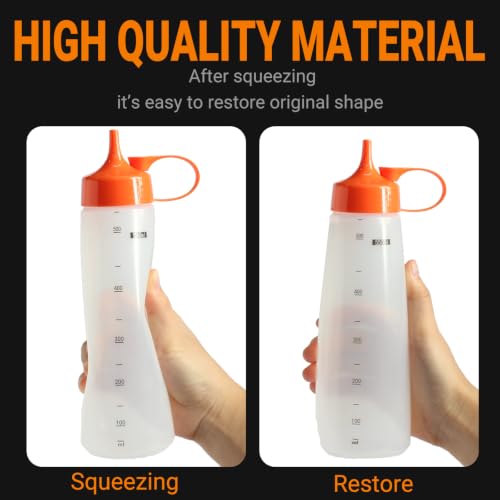 6 Pack 550mI 19 oz Condiment Squeeze Bottles ((14) 19 oz(6pack) Standard Cap)