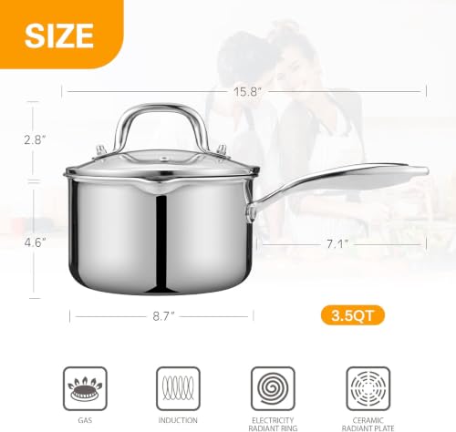 3.5 Quart Saucepan with Lid (3.5 Quarts)
