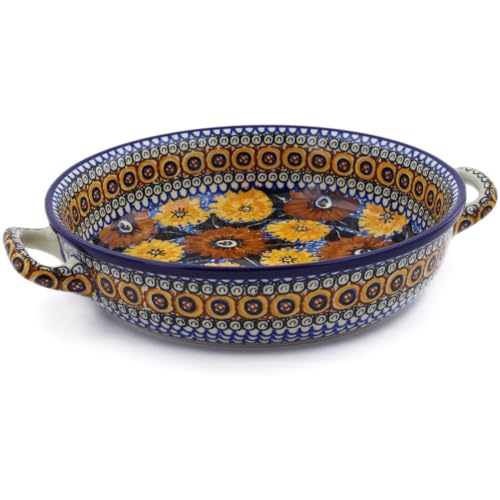 Round Baker with Handles 10 (Autumn Chrysanthemums)