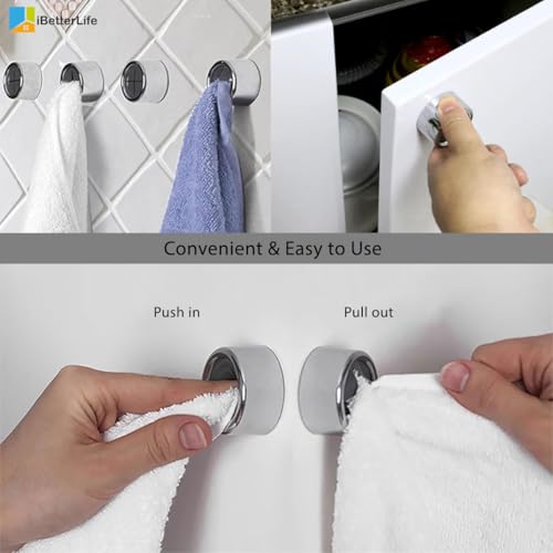 iBetterLife Adhesive Towel Holder for Kitchen (Adhesive Kitchen Towel Hook, Grey)