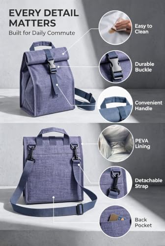 Insulated Foldable Lunch Bag (Denim Blue(Hard Fabric))
