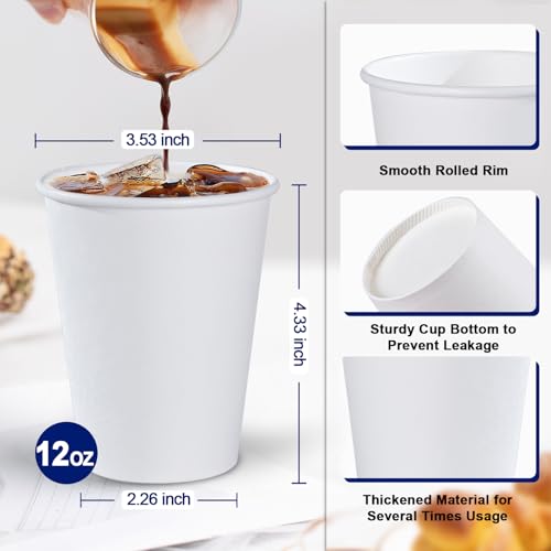 100 Pack 12 oz Paper Cups (12 oz-100 Pack)
