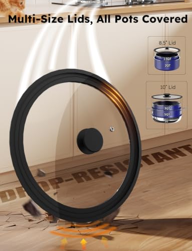 Pro Ceramic Pots and Pans Set & 2026 Upgraded Hybrid 3 (Royal Blue)