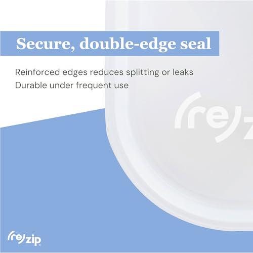 re) zip Reusable Sandwich Bags, Leakproof, 28 oz, 10-Pack, Clear (10 Pack / Clear)