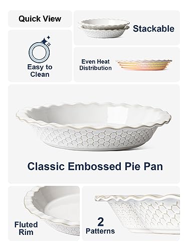 Pie Pans for Baking 9 Inch (Fireworks + Honey Comb)
