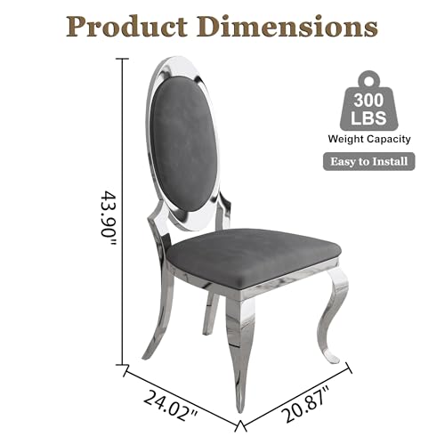 Modern Dining Chairs Set of 4 (Grey/Silver / Set of 4)