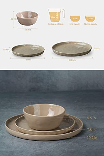 Mars Stoneware Dinnerware Set for 8 (Cinnamon Brown / Set(24pcs))