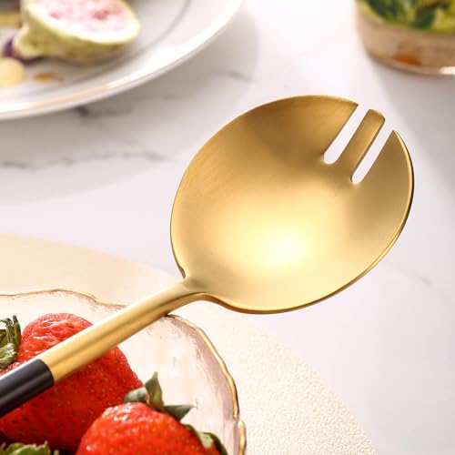 Black Gold Salad Serving Utensils (Black/Gold)