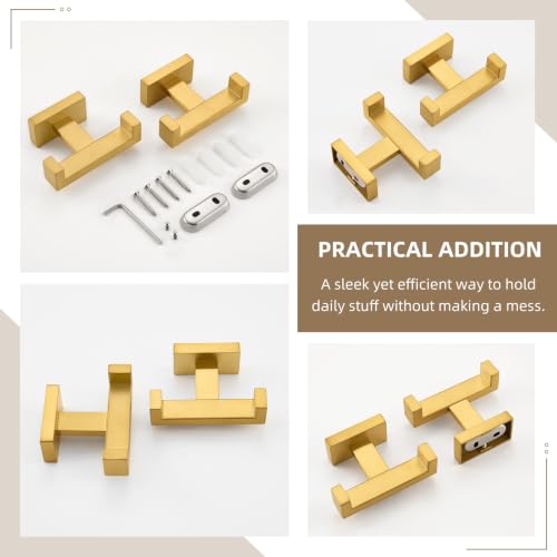 Double Towel Hook Brushed Dark Gold (2 Pack / Brushed Dark Gold)