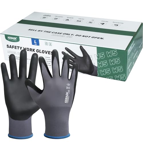 W5 Foam Nitrile Coated Work Gloves for Men Women (W5 Grey (60 Pairs) / Medium)