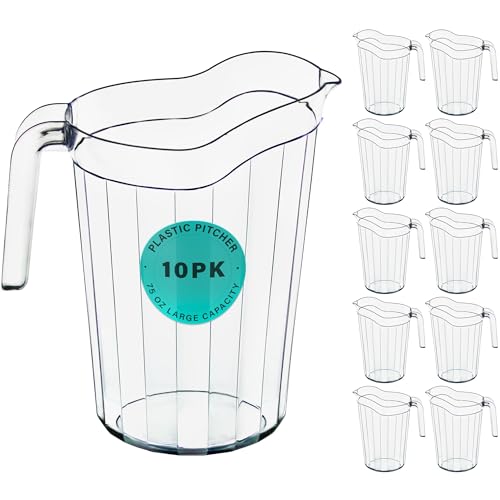 10 Pack 75 oz Polycarbonate Pitchers (Large)