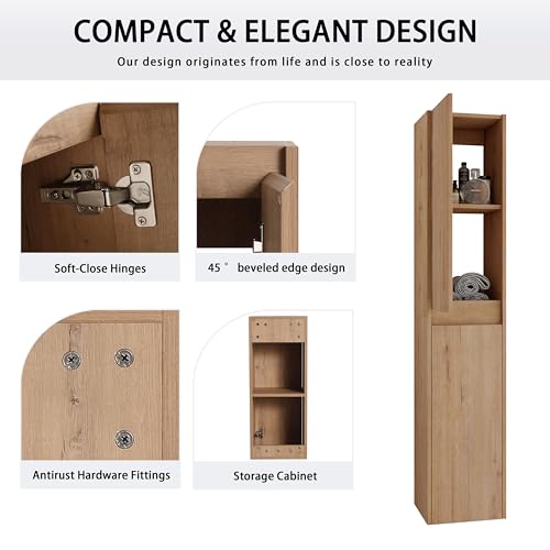 12" Bathroom Wall Cabinet Brown 2