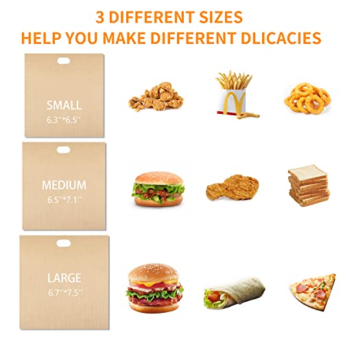 8 Pack Toaster Bags Nonstick Reusable Easy to Clean for Grilled Cheese Sandwiches Toast Bread Snacks