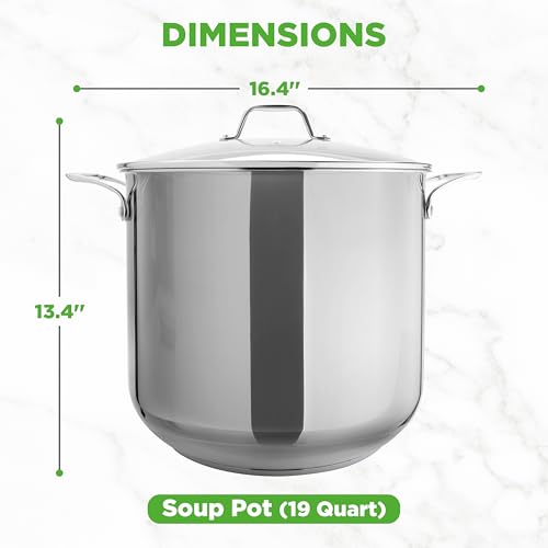 19 Qt Stock Pot with Lid (Stainless Steel / 19 Quarts)