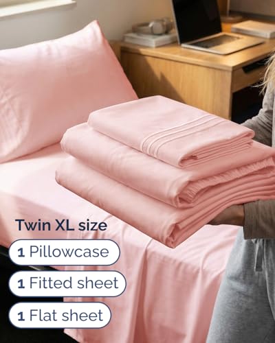 Twin XL 3 Piece Sheet Set (31 - Baby Pink / Twin XL)