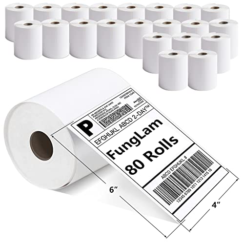 80 Rolls 4x6 Direct Thermal Shipping Labels