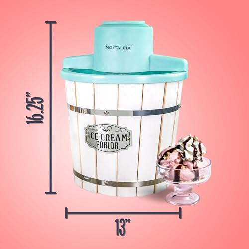 Electric Ice Cream Maker (4 Qt / Aqua/White)