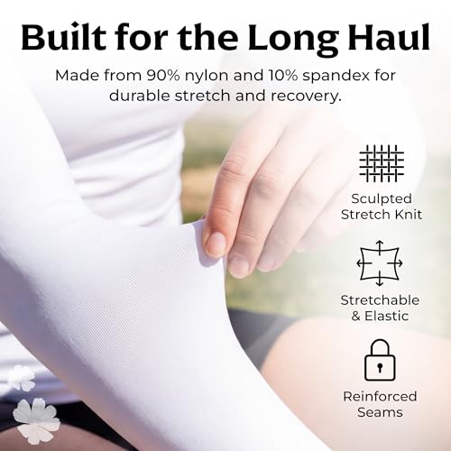 Women’s Cooling Arm Sleeves (1 Pair: White / One Size)