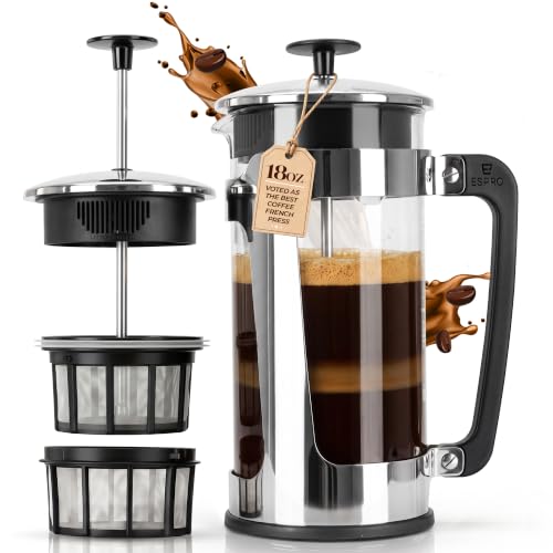 P5 French Press Coffee Maker (Polished Stainless Steel / 18 oz)