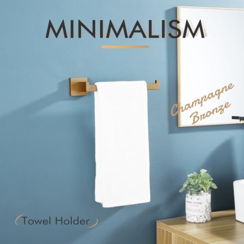 Towel Bar for Bathroom Wall Mount 9'' Hand Towel Holder T (Champagne Bronze)