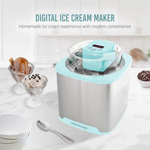 2 Quart Electric Ice Cream Maker (2 QT Digital / Stainless Aqua)