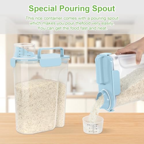 Airtight Rice Storage Container (Sky blue / 5L-1pack)