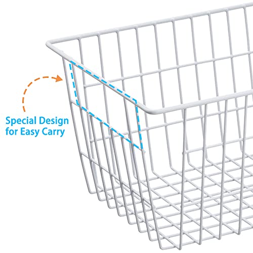 14" Upright Freezer Storage Baskets (6-P / White)