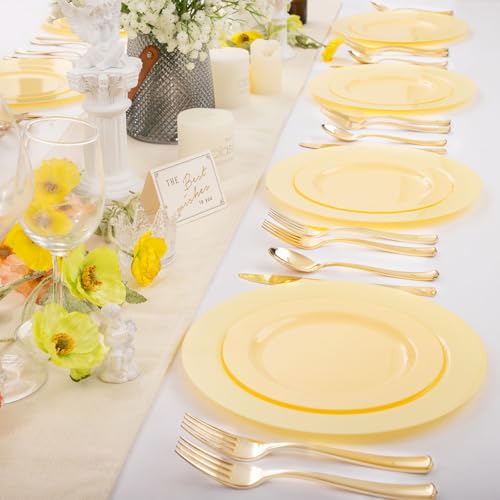 60PCS Yellow Plates (30 Count)