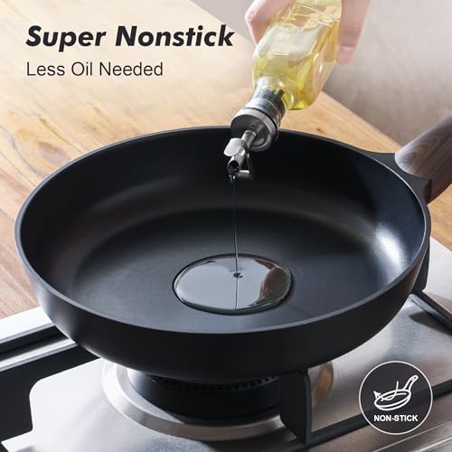 8Inch Nonstick Frying Pan Paella Pan (8 Inch / DARK Black)