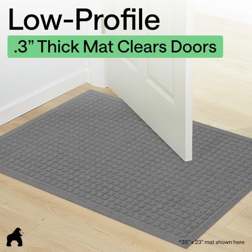 HydroABSORB Door Mat for Indoor Outdoor Use (Grey / 47" X 35")