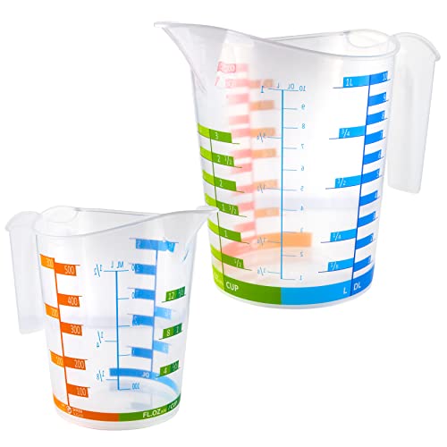 Measuring Cup Set 1 Cup and 1 Quart Plastic