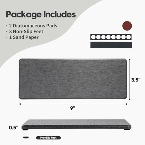 2PCS Bathroom Trays (2 Pack - Charcoal Gray / 9" x 3.5")