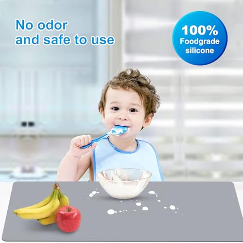 Silicone Mat for Kitchen Counter (Dark Gray / 27.5" x 16.5")