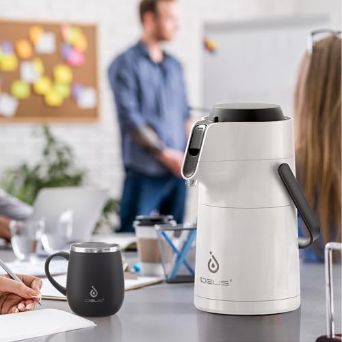 Thermal Coffee Carafe 68oz (Elegant White / 74.4 Ounces)