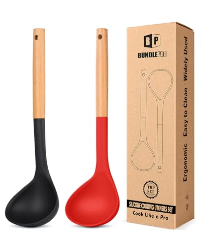 Silicone Soup Ladle Spoon Kitchen Utensils (2 Count)