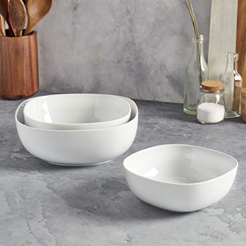 Denmark White Porcelain Chip Resistant Scratch Resistant Commercial Grade Serveware (3 PC ROUND SERVING BOWL)