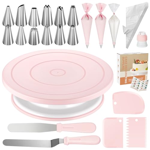 71 Cake Decorating Kit Baking Supplies Tools for Beginners & Pros (Light Pink)