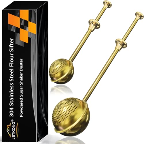 2 Pcs Flour Sifter (Gold / 2 Pcs Small+Large)