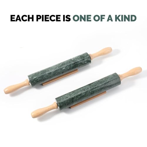 Indian Natural Marble Rolling Pin (Indian Green Marble with Pastry Mat)