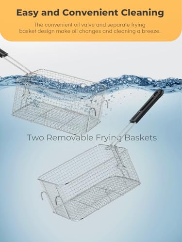 Commercial Deep Fryer with Basket and Lid