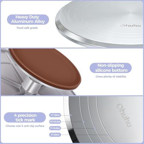 Cake Turntable (Silver / Set 12 inch)