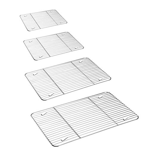 4 Pcs Baking Wire Rack for Cooling (8.6 + 9.7+ 11.6 + 15.3 Inch)