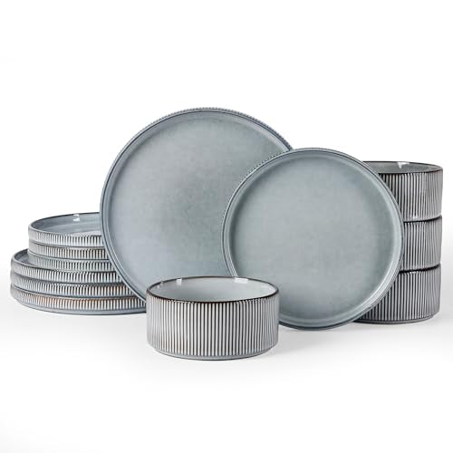 Star Stoneware Dinnerware Set (Smoky Blue)