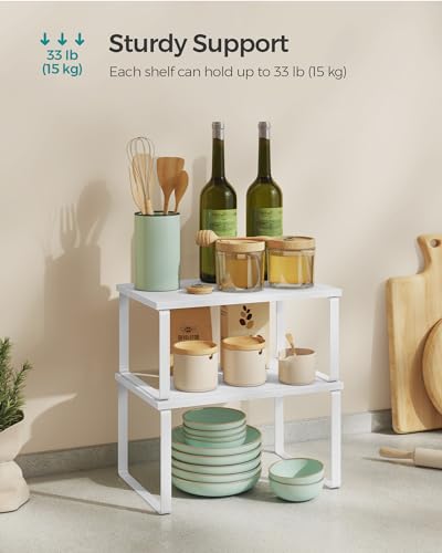 Cabinet Organizer Shelf (Cloud White + Snow White / 2*S (5.4"H) + 2*S (6.2"H))