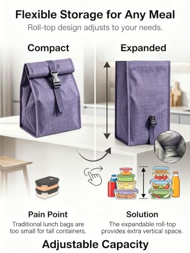 Insulated Foldable Lunch Bag (Denim Blue(Hard Fabric))