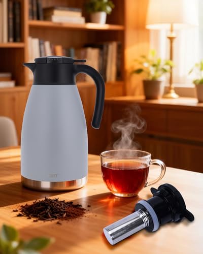 74oz Large Thermal Coffee Carafe with Infuser (Gray / 74.4 Ounces)